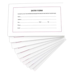 1000 Entry Forms - 10 Pads with 100 Sheets Per Pad - Entry Cards for Contests, Raffles, Ballots, Drawings, 6.2 x 3.7 Inches