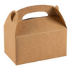 Treat Boxes - 24-Pack Paper Party Favor Boxes, Brown Kraft Goodie Boxes for Birthdays and Events, 2 Dozen Party Gable Boxes, 6 x 3.3 x 3.6 Inches