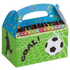 Treat Boxes - 24-Pack Paper Party Favor Boxes, Soccer Design Goodie Boxes for Birthdays and Events, 2 Dozen Party Gable Boxes, 6 x 3.3 x 3.6 inches