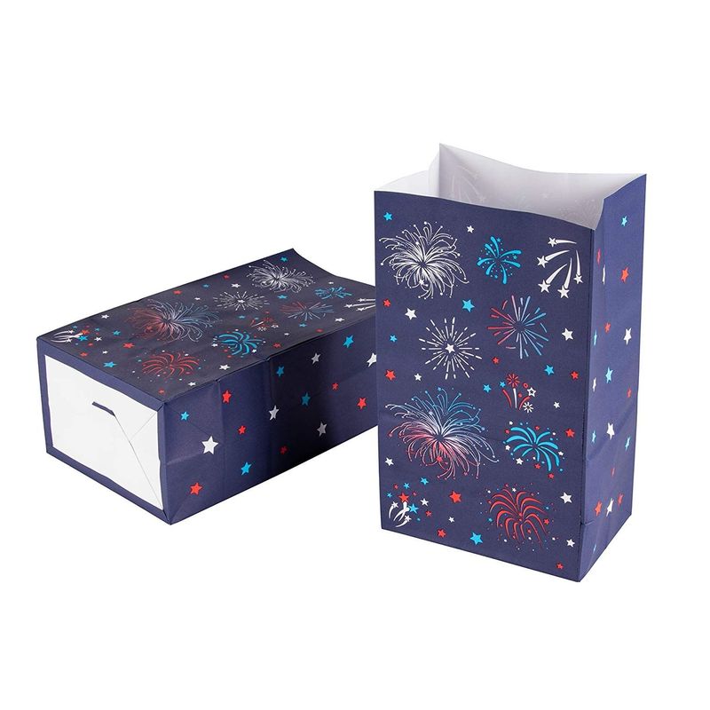 Patriotic Firework Party Favor Bags (5.1 x 8.7 x 3.2 In, 36 Pack)