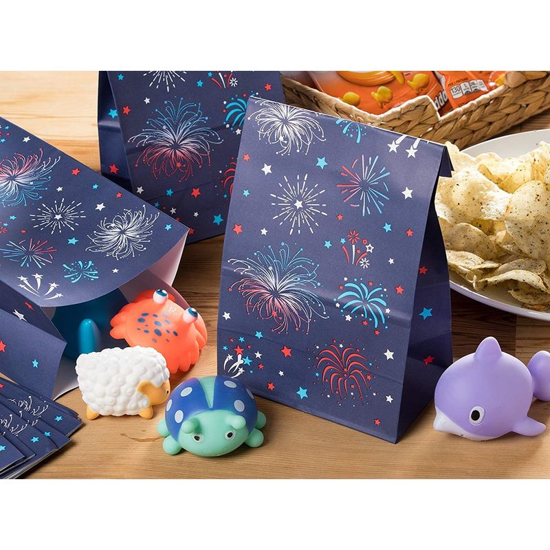 Patriotic Firework Party Favor Bags (5.1 x 8.7 x 3.2 In, 36 Pack)