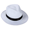 Blue Panda White Fedora Hat - 3-Pack Gangster Hat 1920s Halloween Costume Accessory, Unisex