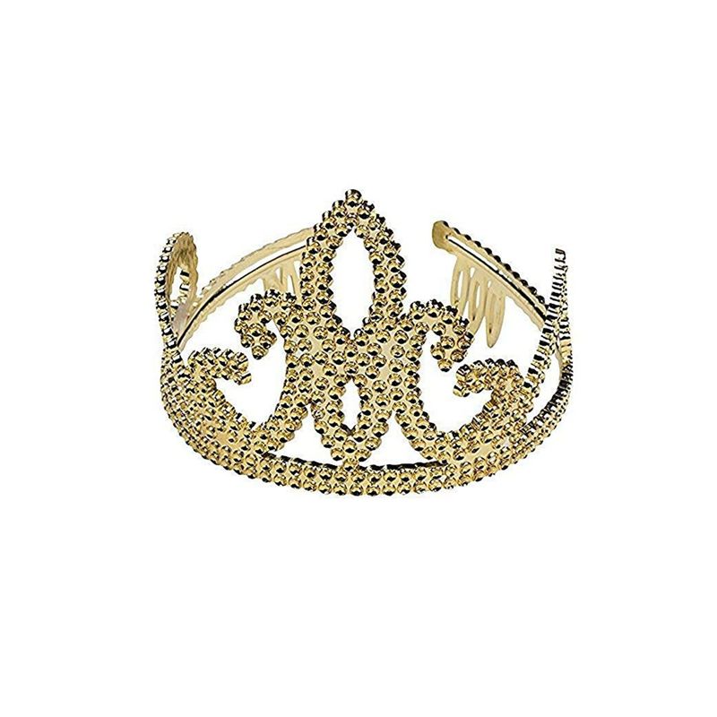 Gold Crown - 4-Pack Royal King and Queen Jeweled Costume Accessories, Party Hat