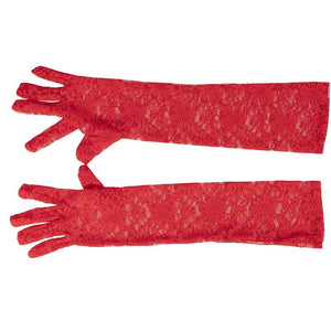 Halloween Red Devil Costume Accessory - 5-Set Lace Gloves, Tail, Bow Tie, Headband, Pitchfork