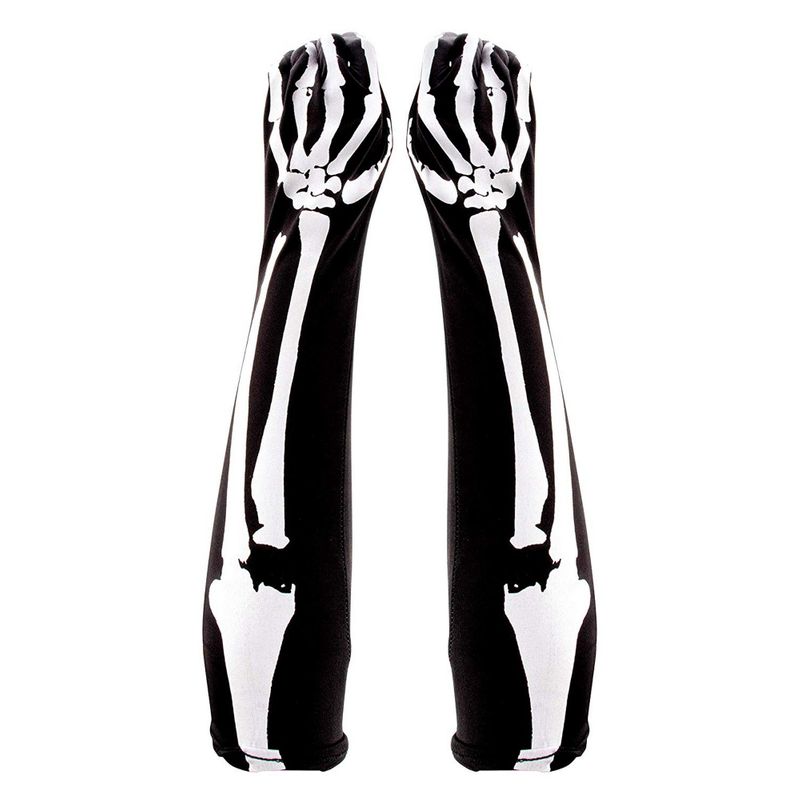 Halloween Skeleton Stocking and Long Arm Gloves - Costume Cosplay Accessory for Women, Teens