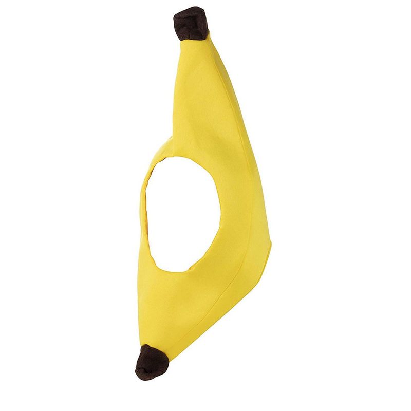 Banana Plush Costume Hat - Funny Head Cover Halloween Dress-Up Accessory, Men, Women, Teens Yellow