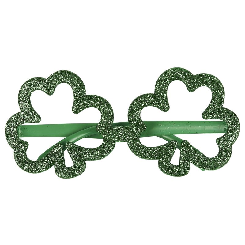 St. Patrick’s Shamrock Glasses, Green Clover Photo Booth Props (6 Pack)