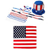Patriotic Costume Accessories Set for 4th of July or Memorial Day (11 Pieces)