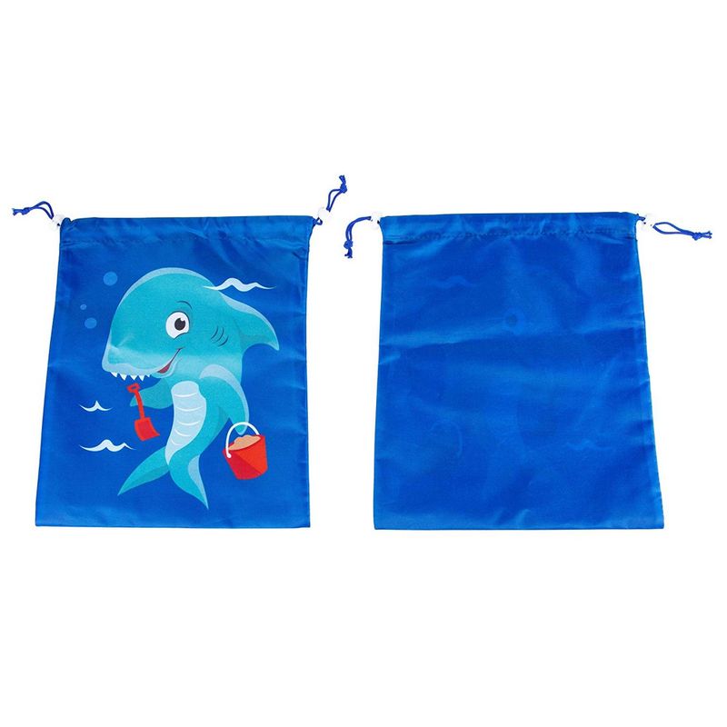 Drawstring Favor Bags for Shark Party (10 x 12 In, 12 Pack)