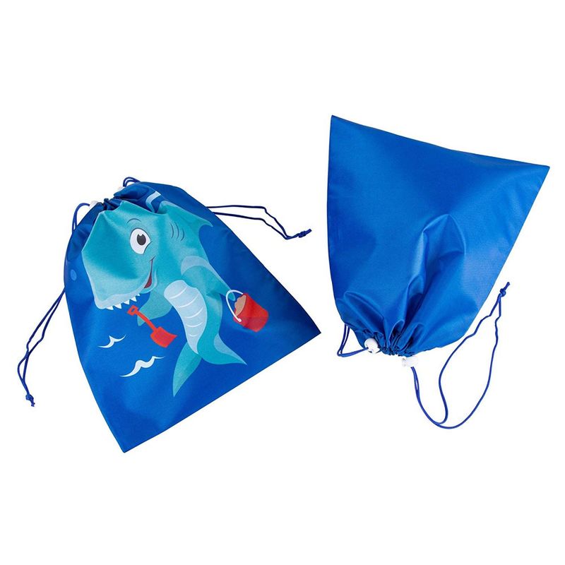 Drawstring Favor Bags for Shark Party (10 x 12 In, 12 Pack)