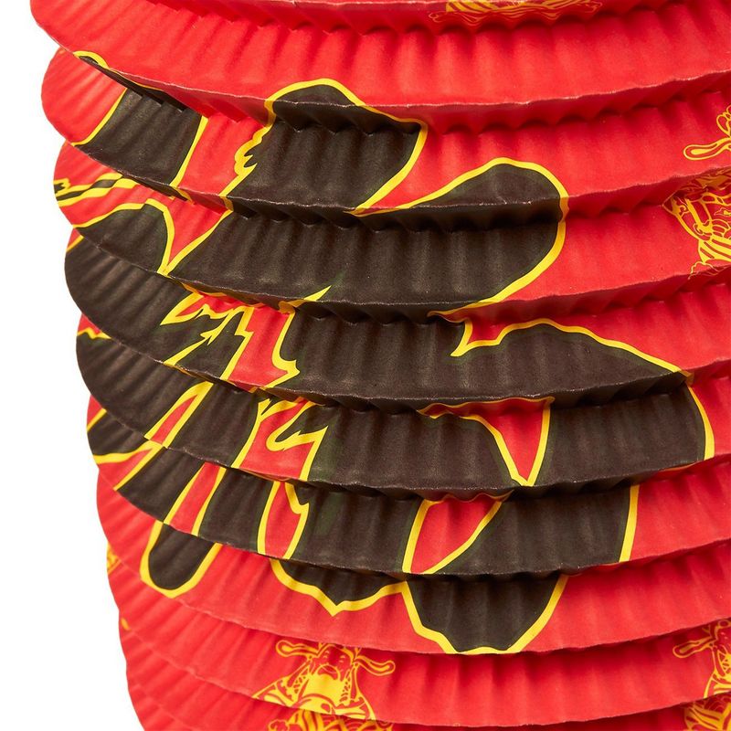 Blue Panda 10-Piece Paper Lanterns - Red Hanging Chinese Decorations for Lunar New Year, Spring Festivals, or Celebrations, 6.5 x 14.7 Inches