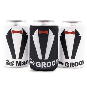 Blue Panda 12-Pack"Team Groom" Bachelor Party Beer Can Covers Cooler Sleeve