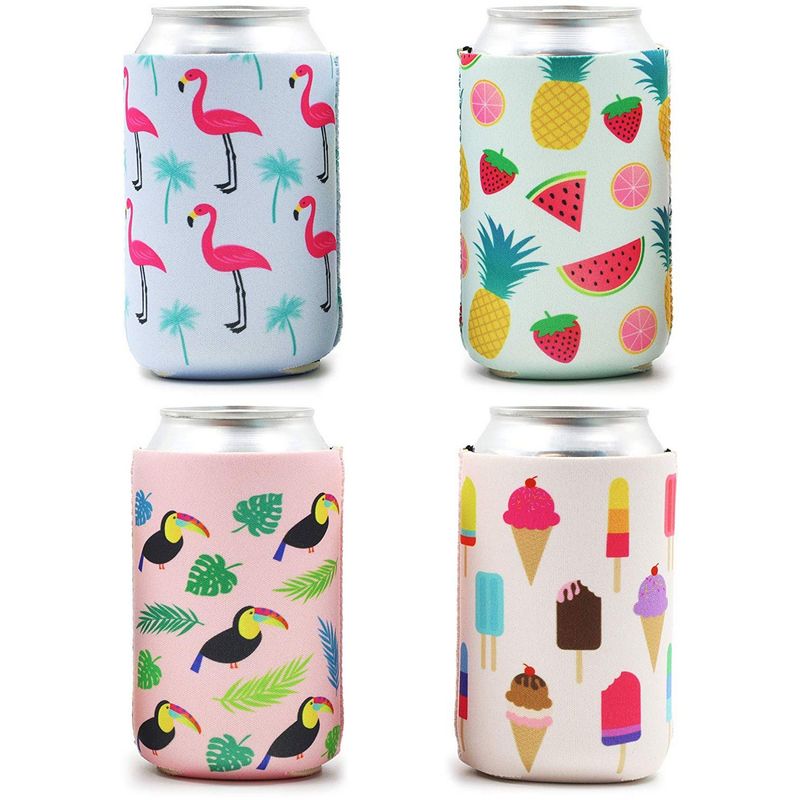 Tropical Floral Can Coolers, Hawaiian Bachelorette Party, Birthday