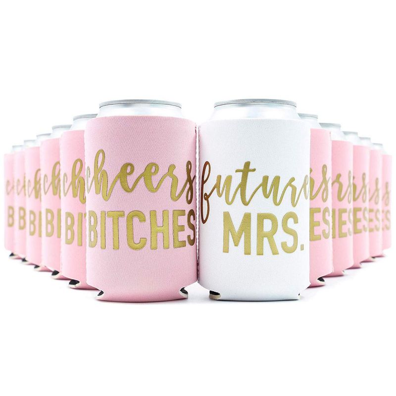 Blue Panda 12-Pack Cheers Bitches Bachelorette Party Beer Can Sleeves