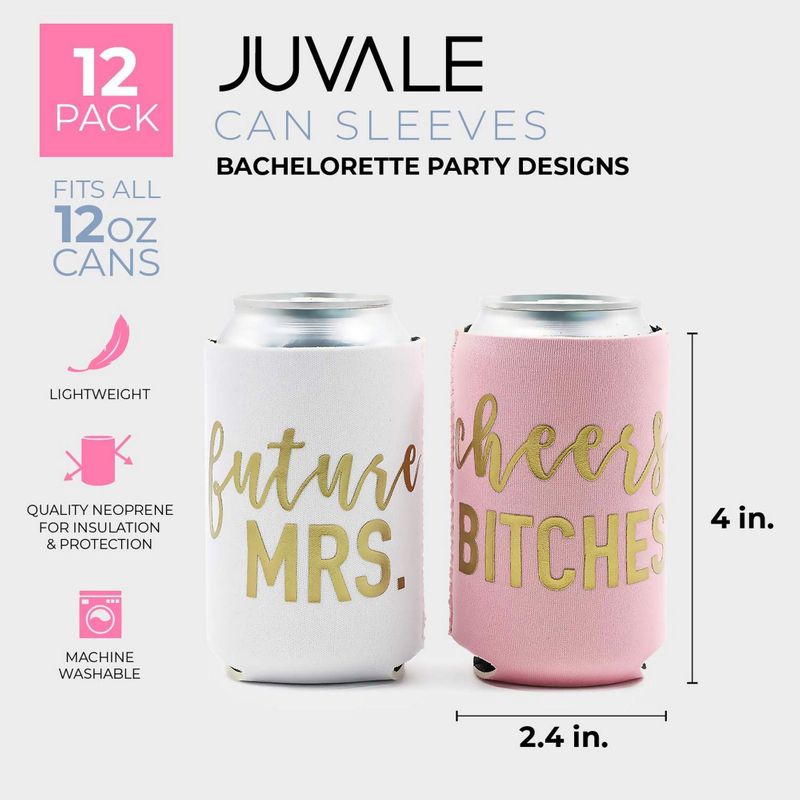 Blue Panda 12-Pack Cheers Bitches Bachelorette Party Beer Can Sleeves