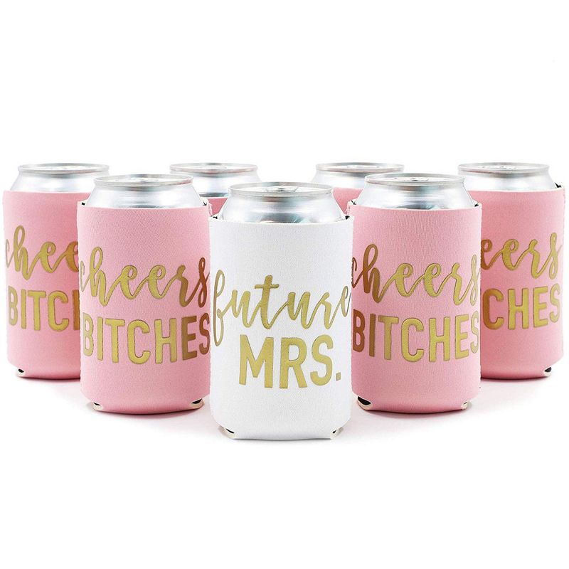 Blue Panda 12-Pack Cheers Bitches Bachelorette Party Beer Can Sleeves