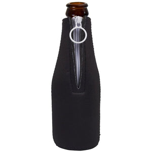 Funny Quote Beer Bottle Sleeve - 12 Pack Drink Coozies with Insulated Covers and Zippers, 12oz Neoprene Coolers for Soda, Beer, and Beverage, Black, 2.4 x 2.4 x 4 Inches