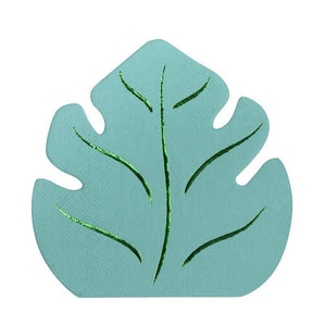 Green Leaf Shape Paper Napkins for Hawaiian Luau Party (6.4 x 6.2 In, 50 Pack)
