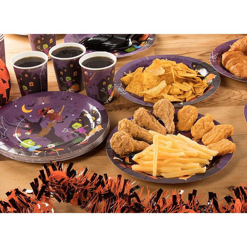 Spooky Halloween Party Bundle, Includes Plates, Napkins, Cups, and Cutlery (24 Guests,144 Pieces)