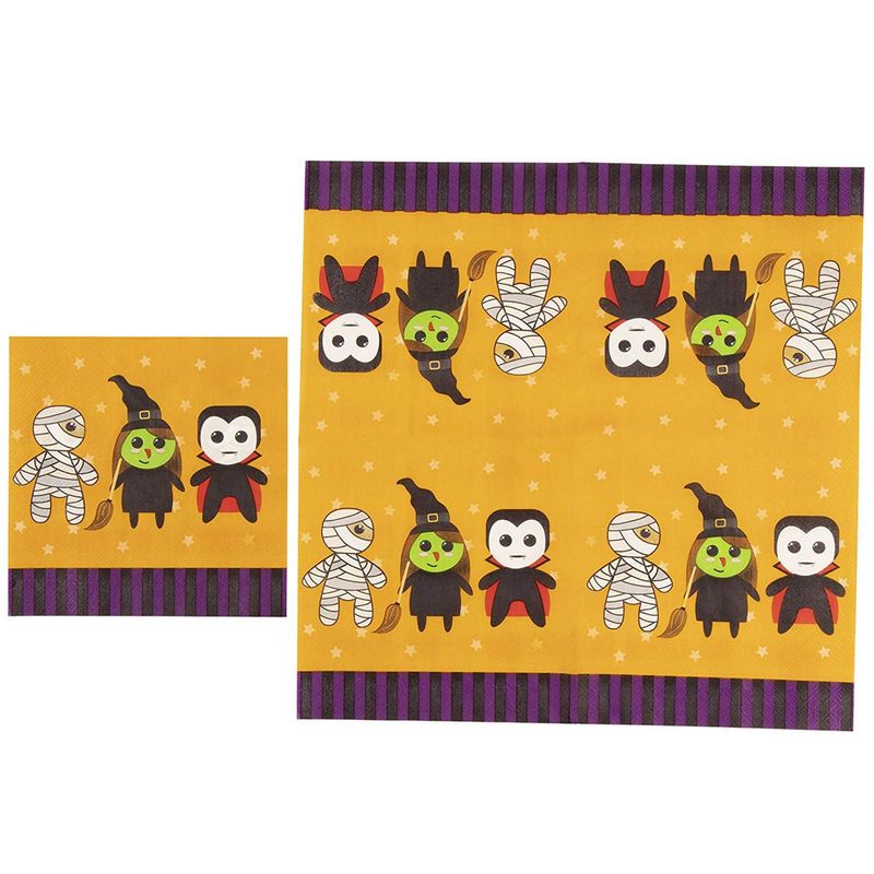 Mummy, Witch and Vampire Party Bundle, Includes Plates, Napkins, Cups, and Cutlery (24 Guests,144 Pieces)