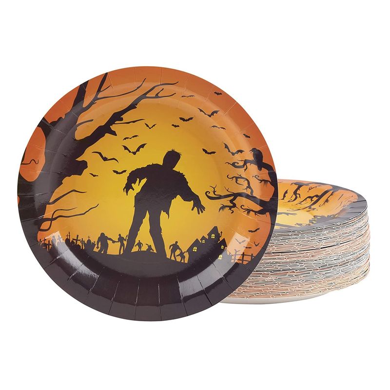 Halloween Party Supplies Zombie Paper Plates (9 In, 80 Pack)