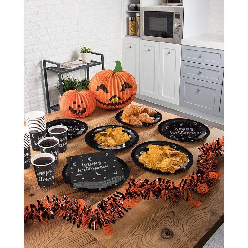 Happy Halloween Party Bundle, Includes Plates, Napkins, and Cups (24 Guests)