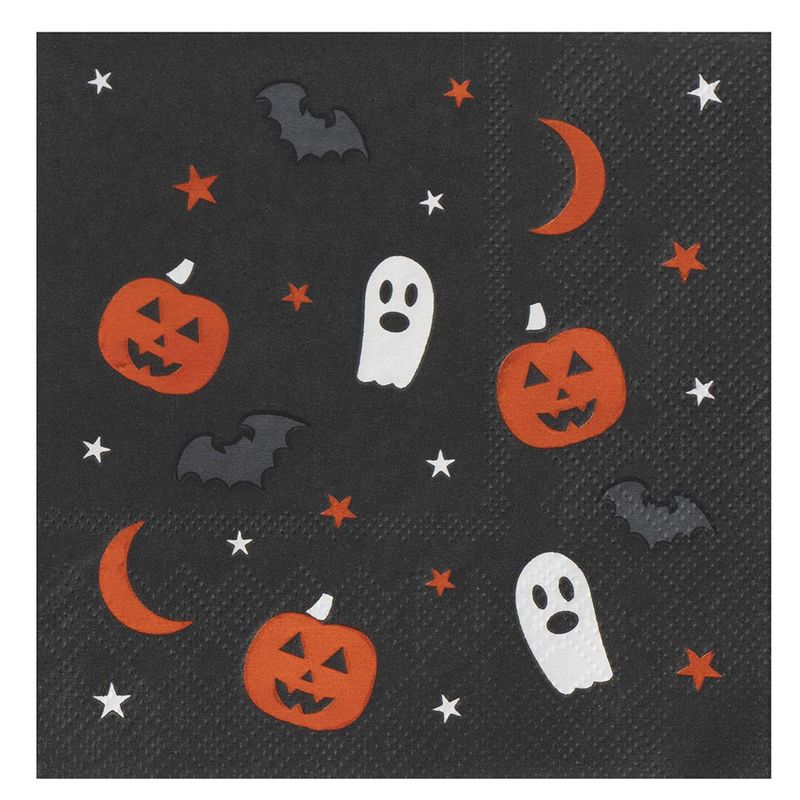 Halloween Party Decorations, Paper Napkins (5 x 5 In, Black, 50 Pack)