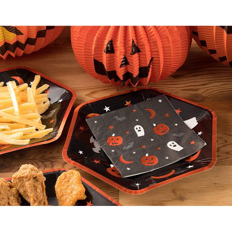 Halloween Party Decorations, Paper Napkins (5 x 5 In, Black, 50 Pack)