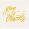 Give Thanks White Paper Napkins for Thanksgiving Party (5 x 5 In, 50 Pack)