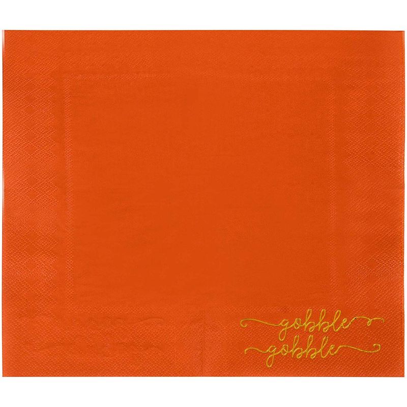 Orange Thanksgiving Paper Napkins for Autumn Party (5 x 5 In, 50 Pack)