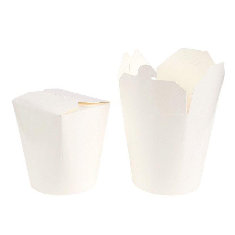 Pack of 60 Chinese Takeout Food Containers - Take Out Boxes, to-Go Eating, Chinese Party Supplies 32oz, White - 4 x 4.5 x 3.3 Inches