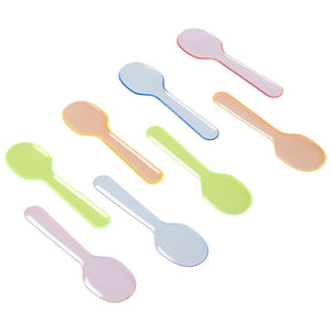Taster Spoons - 500-Count Mini Tasting Spoons, Disposable Plastic Dessert Spoons for Ice Cream, Gelato, Appetizer Sampling, 4 Assorted Colors, Party Supplies, 3.25 Inches