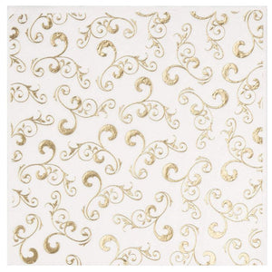 Assorted Gold Foil Party Decorations, White Napkins (5 x 5 In, 100 Pack)
