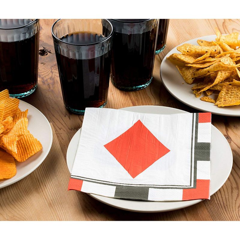 Paper Napkins in Poker Design for Casino Party Supplies (6.5 x 6.5 in, 150 Pack)