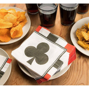 Paper Napkins in Poker Design for Casino Party Supplies (6.5 x 6.5 in, 150 Pack)