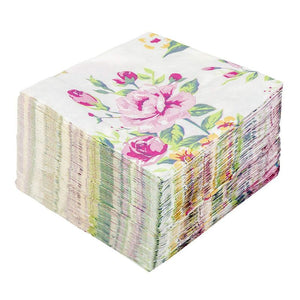 Vintage Floral Party Supplies, White Paper Napkins (6.5 x 6.5 In, 150 Pack)