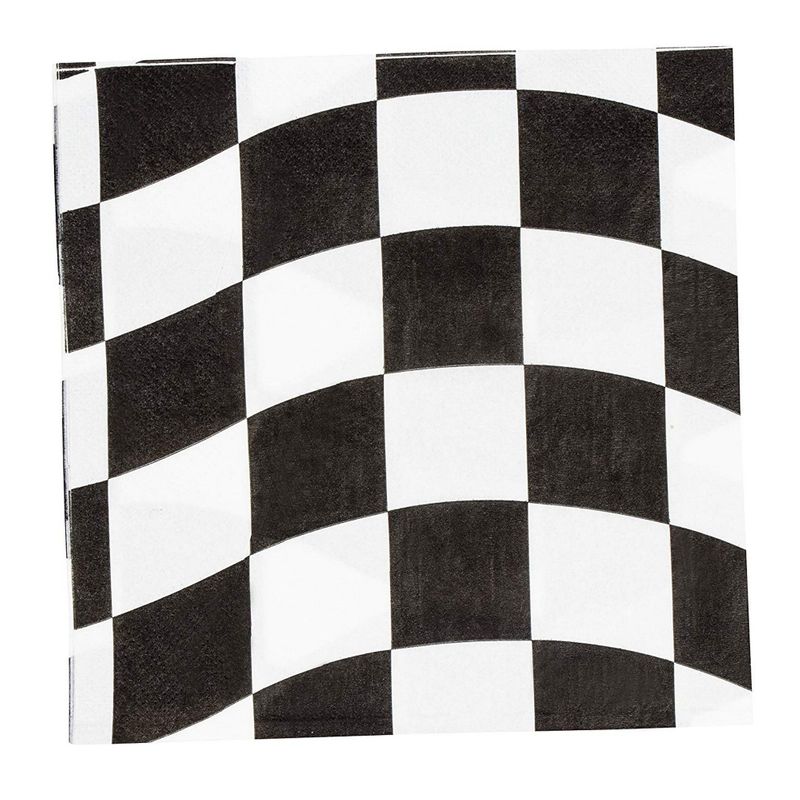 Checkered Flag Paper Napkins for Race Car Birthday Party (6.5 x 6.5 In, 150 Pack)