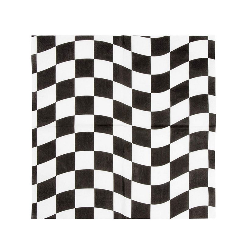 Checkered Flag Paper Napkins for Race Car Birthday Party (6.5 x 6.5 In, 150 Pack)