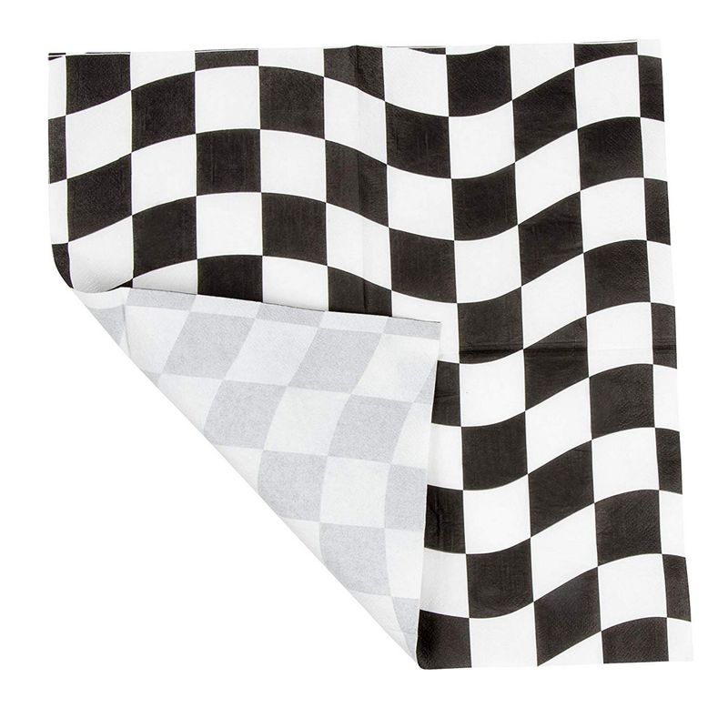 Checkered Flag Paper Napkins for Race Car Birthday Party (6.5 x 6.5 In, 150 Pack)