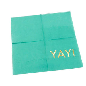 Blue Panda Yay Cocktail Napkins, Party Supplies (5 x 5 in, Teal, 50-Pack)