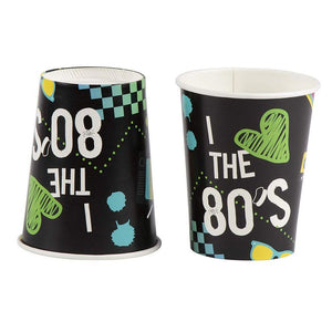 80's Party Bundle, Includes Plates, Napkins, Cups, and Cutlery (24 Guests,144 Pieces)