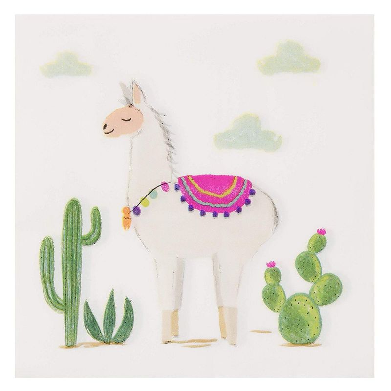 Cocktail Napkins - 150-Pack Luncheon Napkins, Disposable Paper Napkins Kids Birthday Desert-Themed Party Supplies, 2-Ply, Llama and Cactus Design, Unfolded 13 x 13 Inches, Folded 6.5 x 6.5 Inches