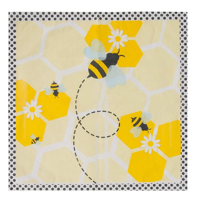 Bumble Bee Party Bundle, Includes Plates, Napkins, Cups, and Cutlery (24 Guests,144 Pieces)