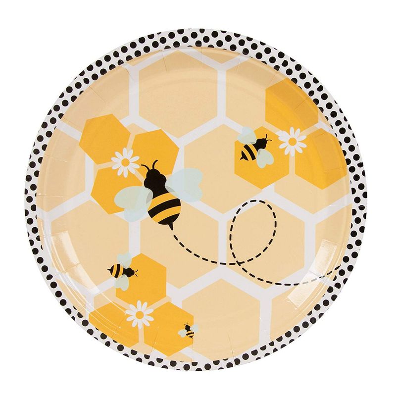 Bumble Bee Party Bundle, Includes Plates, Napkins, Cups, and Cutlery (24 Guests,144 Pieces)