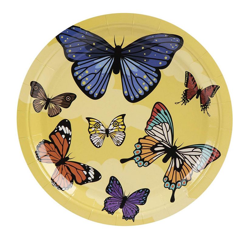 Butterfly Party Supplies – Serves 24 – Includes Plates, Knives, Spoons, Forks, Cups and Napkins. Perfect Birthday Party Pack for Girls Themed Parties, Butterfly Pattern