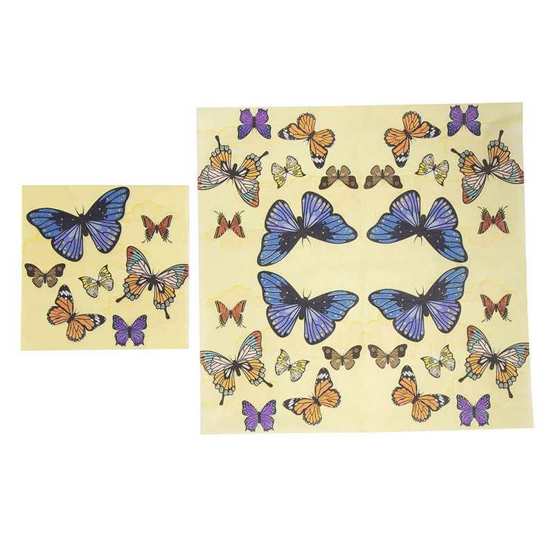 Butterfly Party Supplies – Serves 24 – Includes Plates, Knives, Spoons, Forks, Cups and Napkins. Perfect Birthday Party Pack for Girls Themed Parties, Butterfly Pattern