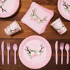 Rustic Floral Party Bundle, Includes Plates, Napkins, Cups, and Cutlery (24 Guests,144 Pieces)