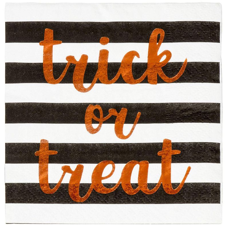 Trick or Treat Party Supplies, Halloween Paper Napkins (5 x 5 In, 50 Pack)