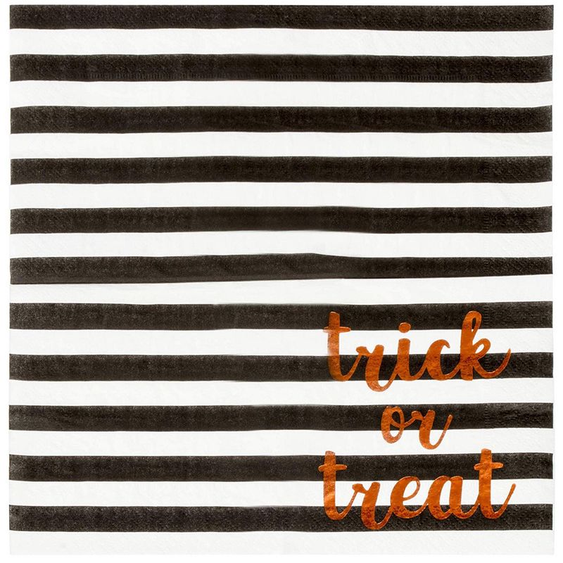 Trick or Treat Party Supplies, Halloween Paper Napkins (5 x 5 In, 50 Pack)