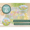 Easter Party Plates with Egg Design, Happy Easter Message (7 In., 80-Pack)
